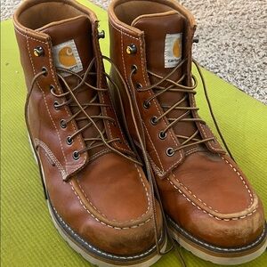 Carhartt Men's Tan Moc Toe waterproof Leather Lace-Up Boots